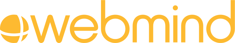 Webminds yellow text logo